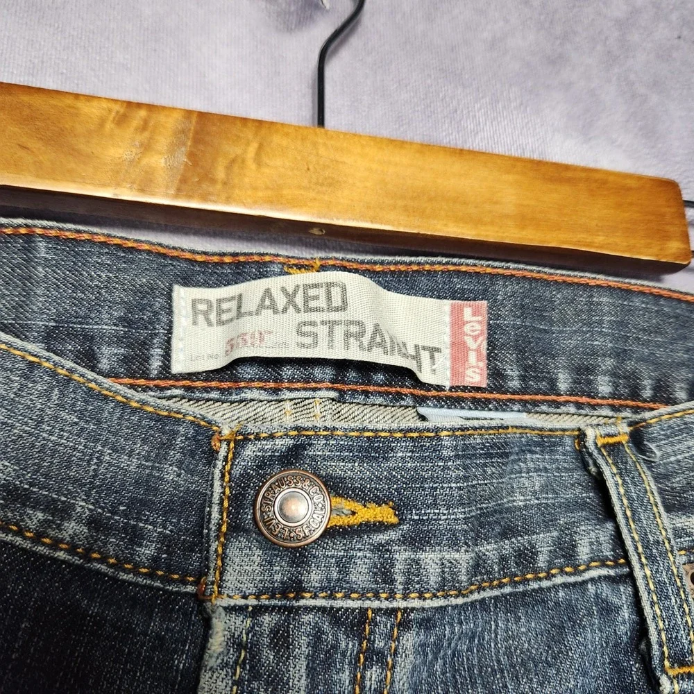 Levis 559 Relaxed Straight Jeans Mens 36x32 Blue Denim Medium‎ Wash 100% Cotton
